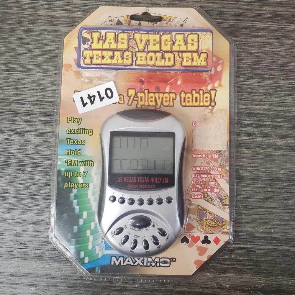 Las Vegas Texas Hold Em Maximo Handheld Electronic Video Poker Game 7 Player NOS